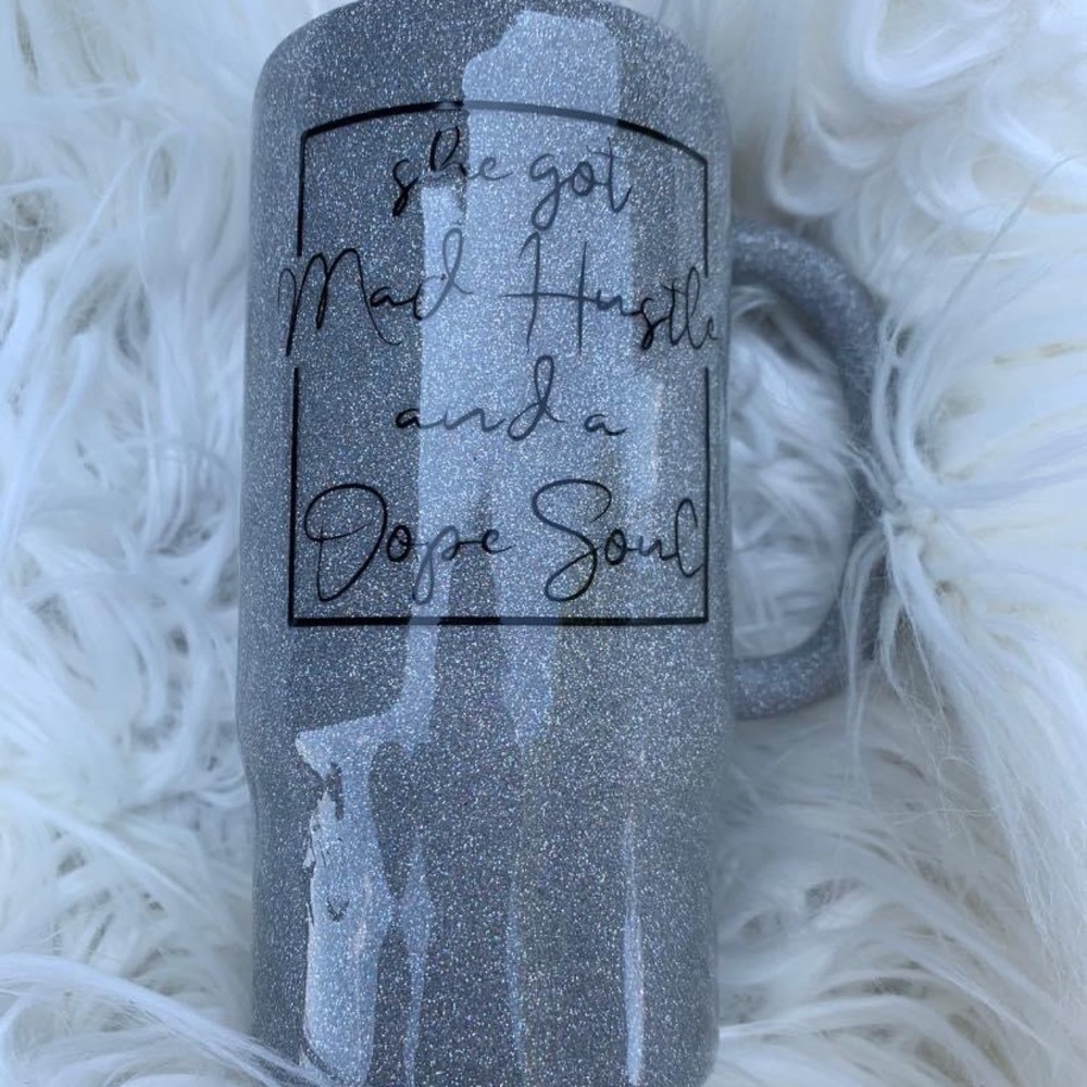 Glitter and epoxy travel coffee mug